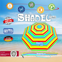 Плажен чадър SHADEL P-200 silver star жълто/червен