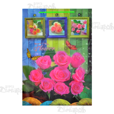 Торба с ЦВЕТЯ мат 45х33