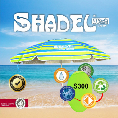 Плажен чадър SHADEL P-200 silver star синьо/зелен