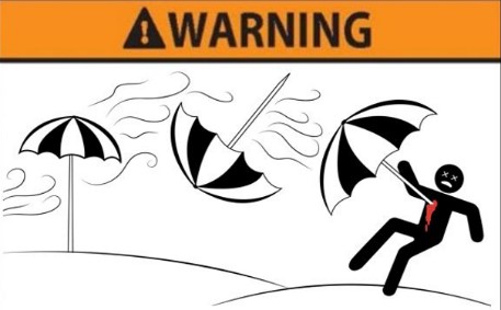 инструкция за плажния чадър Опасност от излитане на плажен чадър